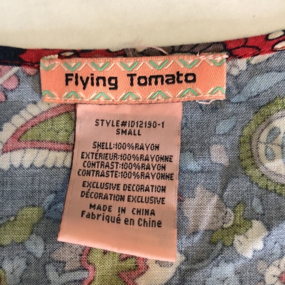 Flying Tomato Boho Paisley Embroidered Red Dress Size S - Picture 8 of 12